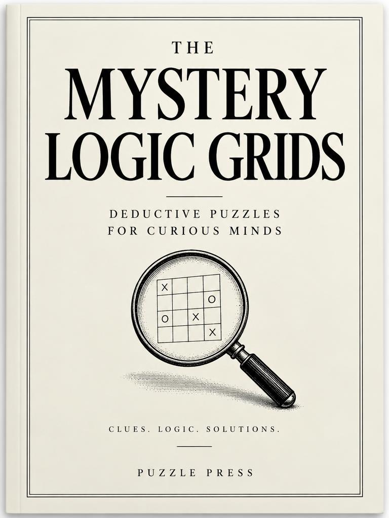Logic puzzle book cover made with LogicGridLab